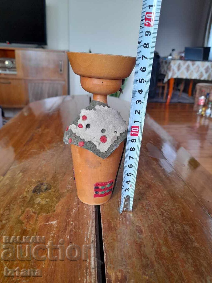 Auction Old wooden candlestick Auction Old wooden candlestick