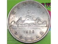 Canada 1 Dollar 1936 George V 23.24g Silver