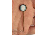 George II - Greek handmade cameo brass pin