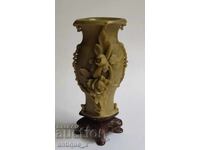 Old Chinese hand-carved soapstone vase