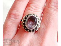 SILVER RING WITH NATURAL AMETHYST (961)