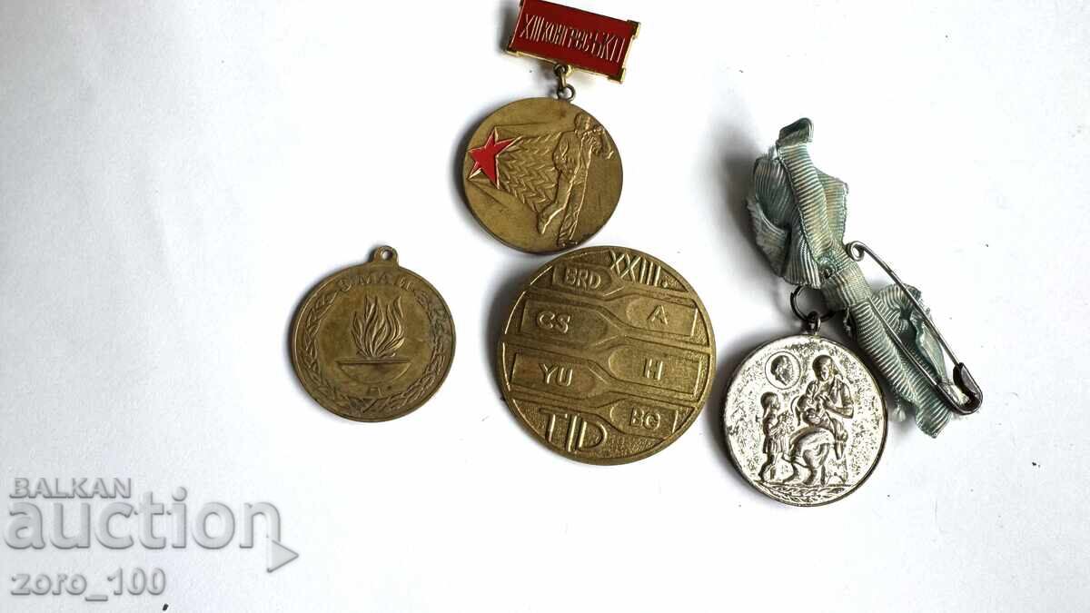 Lots of medals and badges with price 6.00 BGN | € 3.07 Lots of medals and badges with price 6.00 BGN | € 3.07