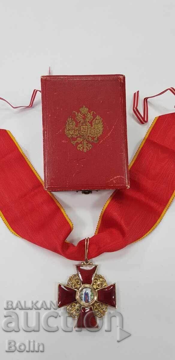 Ordinul Imperial Rus din aur rar al Sf. Anna al II-lea secolul. 56-a I.L. - 5