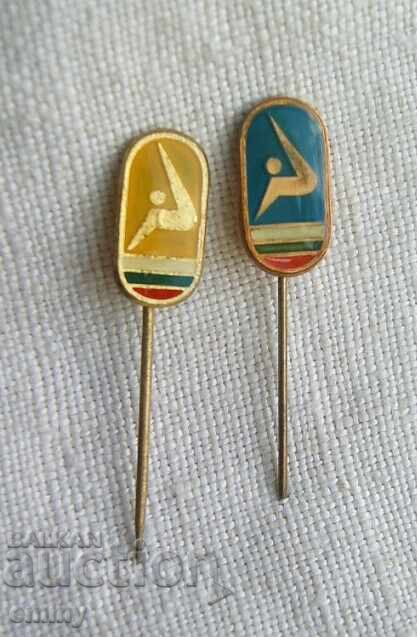 Σήμα της Ομοσπονδίας Καλλιτεχνικής Γυμναστικής, Βουλγαρία - 2 τεμάχια Σήμα της Ομοσπονδίας Καλλιτεχνικής Γυμναστικής, Βουλγαρία - 2 τεμάχια