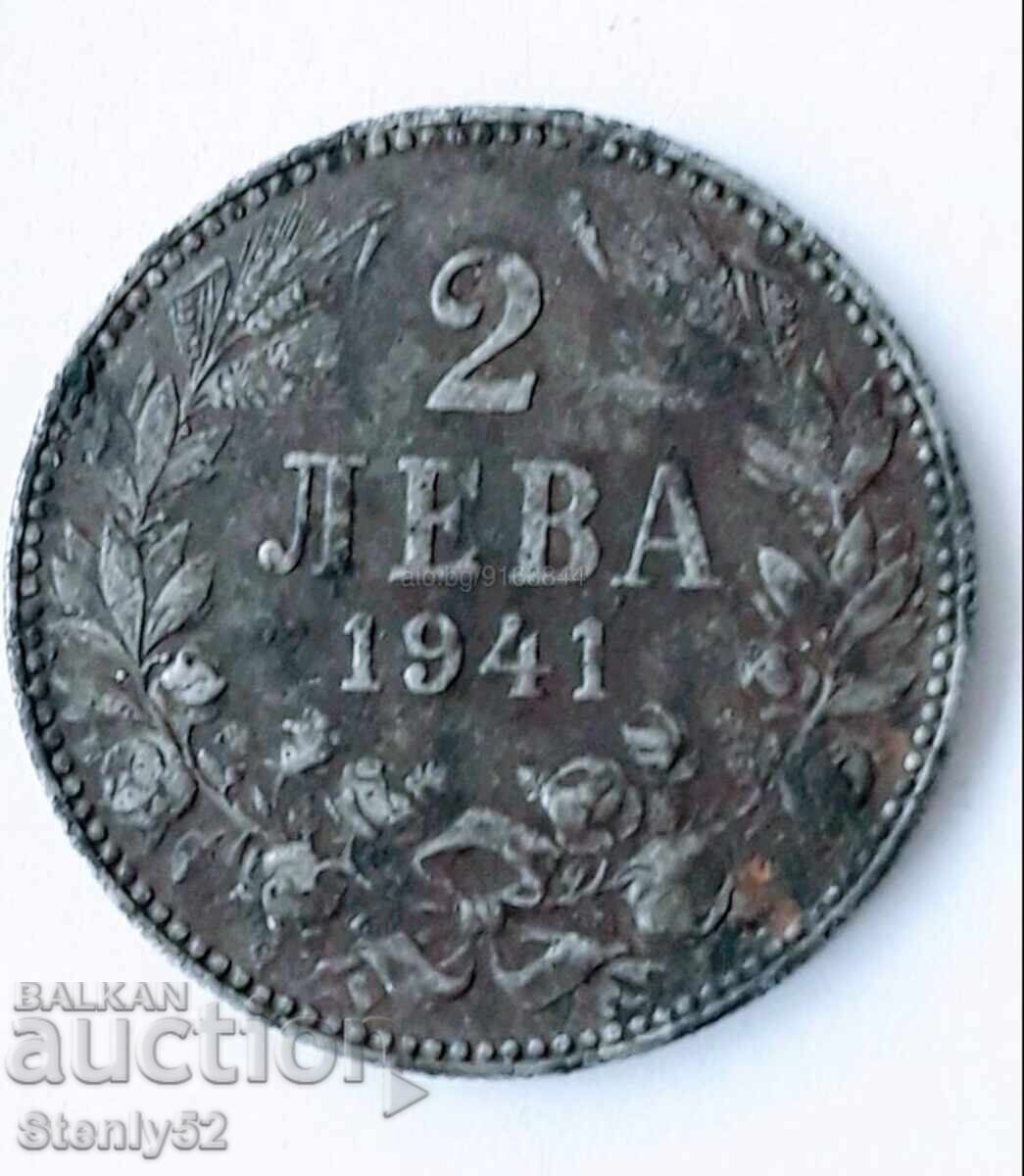 2 leva 1941, Iron. With the three lions and a crown.