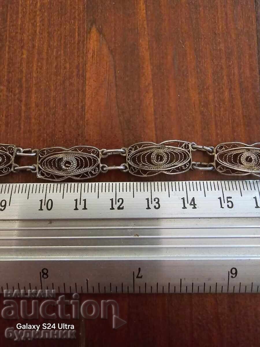 Auction  Silver bracelet Filigree wide variety of Silver beads