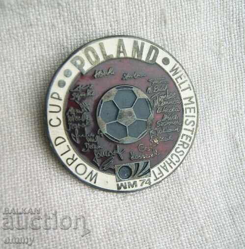 Poland Badge - World Cup, Germany 1974 with price 14.00 BGN | € 7.16 Poland Badge - World Cup, Germany 1974 with price 14.00 BGN | € 7.16