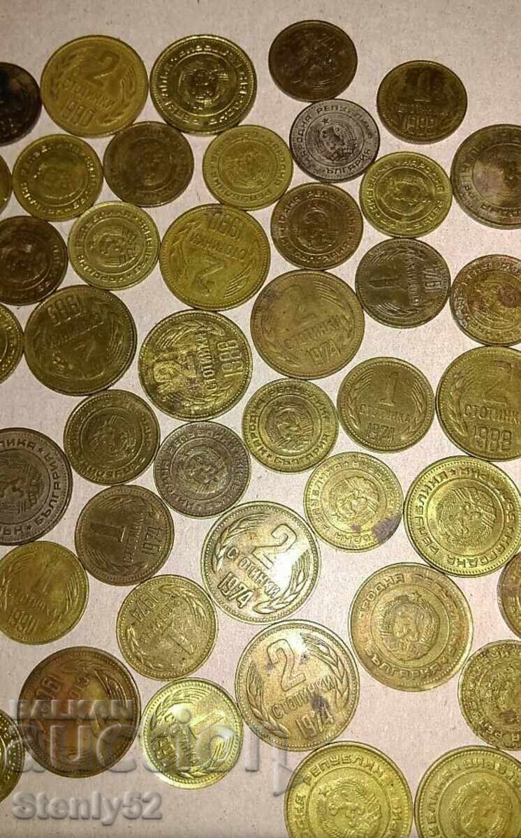 Lot of 62 pcs.Socialist coins of 1 cent and 2 cent with price 120.00 BGN | € 61.36 Lot of 62 pcs.Socialist coins of 1 cent and 2 cent with price 120.00 BGN | € 61.36
