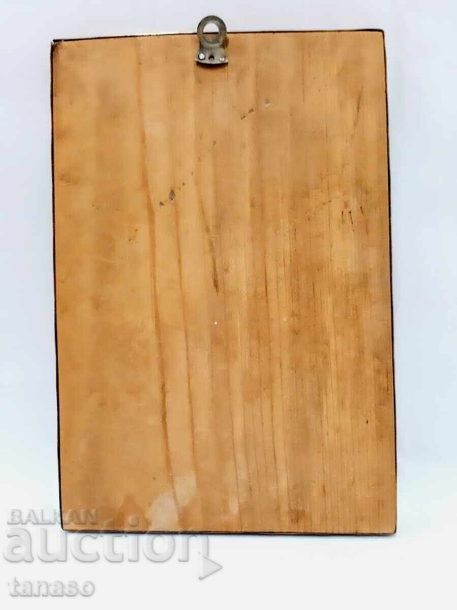 Auction Hand-painted ceramic panel - 6 tiles on a wooden base Auction Hand-painted ceramic panel - 6 tiles on a wooden base