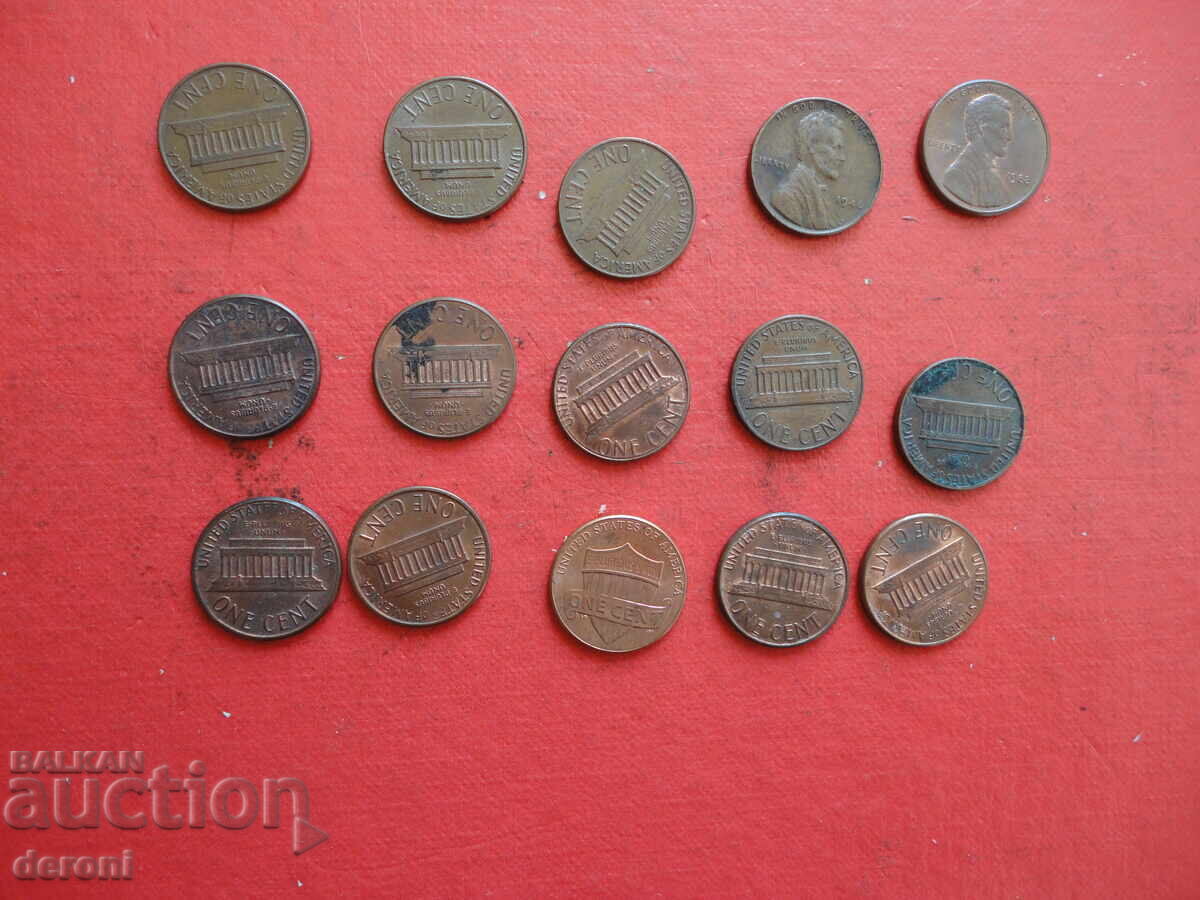 Livrarea Monede de 1 cent SUA lotul 1 Livrarea Monede de 1 cent SUA lotul 1