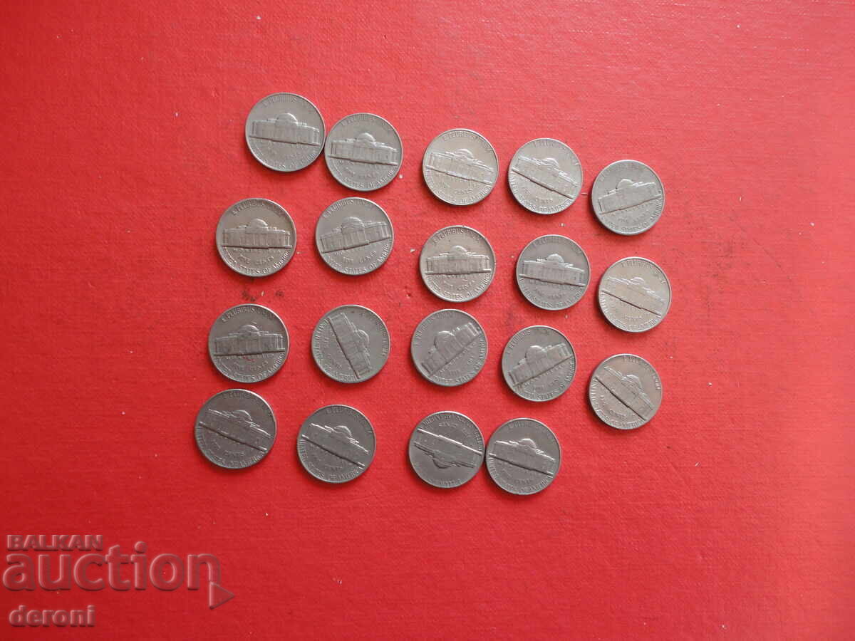 Delivery of 5 cents USA coins lot 5 Delivery of 5 cents USA coins lot 5