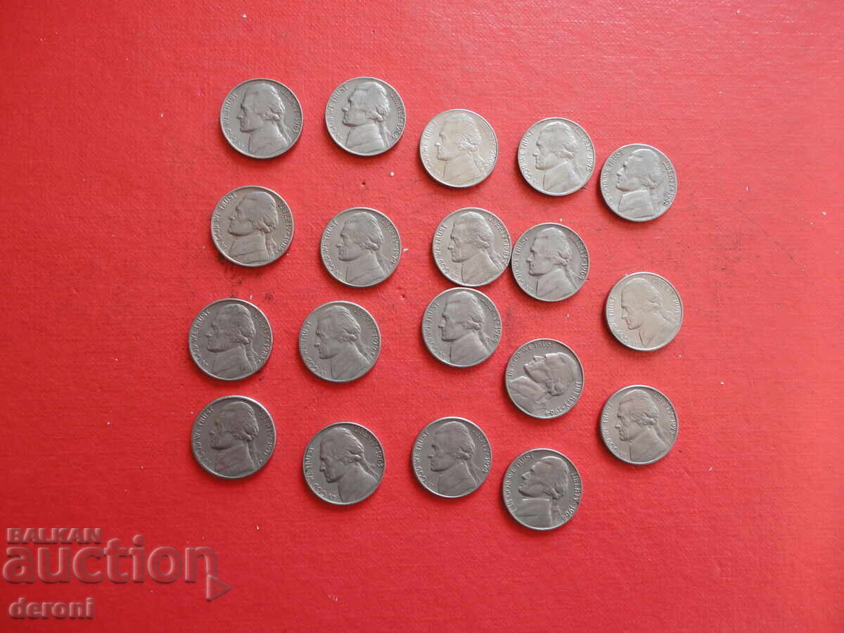 5 cents USA coins lot 5 - 6 5 cents USA coins lot 5 - 6