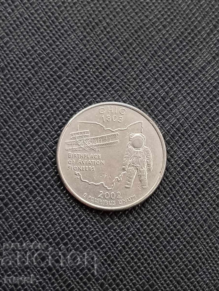 САЩ, четвърт долар 2002 г. САЩ, четвърт долар 2002 г.