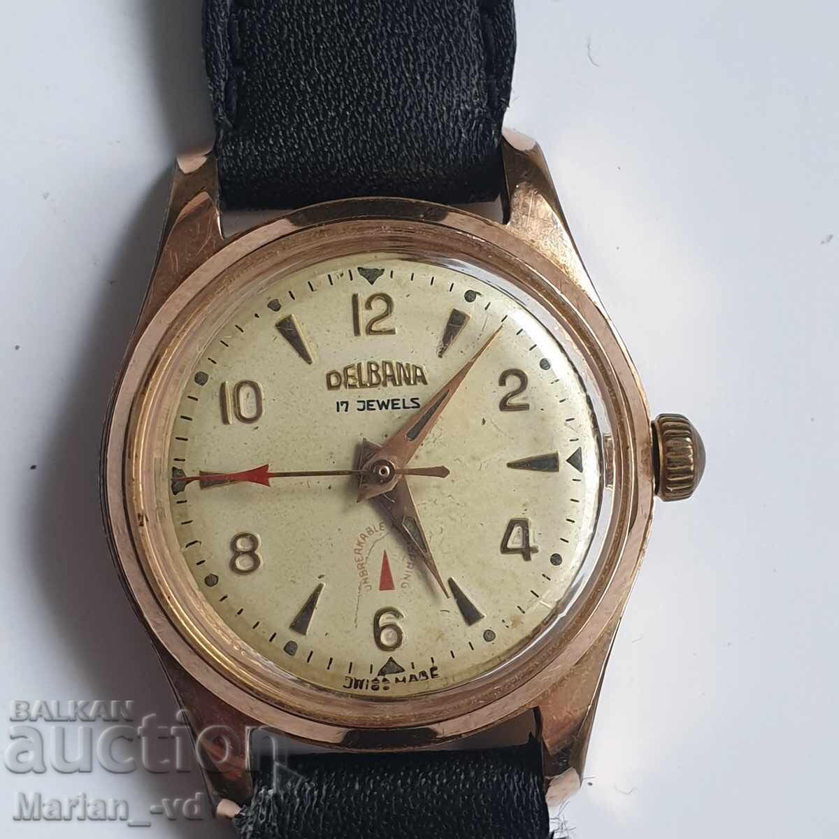 Antique Swiss ladies gold-plated watch "Delbana" with price 100.00 BGN | € 51.13 Antique Swiss ladies gold-plated watch "Delbana" with price 100.00 BGN | € 51.13