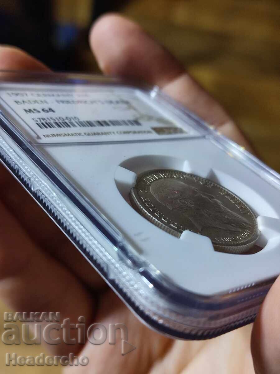 Delivery of 2 stamps 1907-G Baden, Germany (silver) NGC MS 64 Delivery of 2 stamps 1907-G Baden, Germany (silver) NGC MS 64