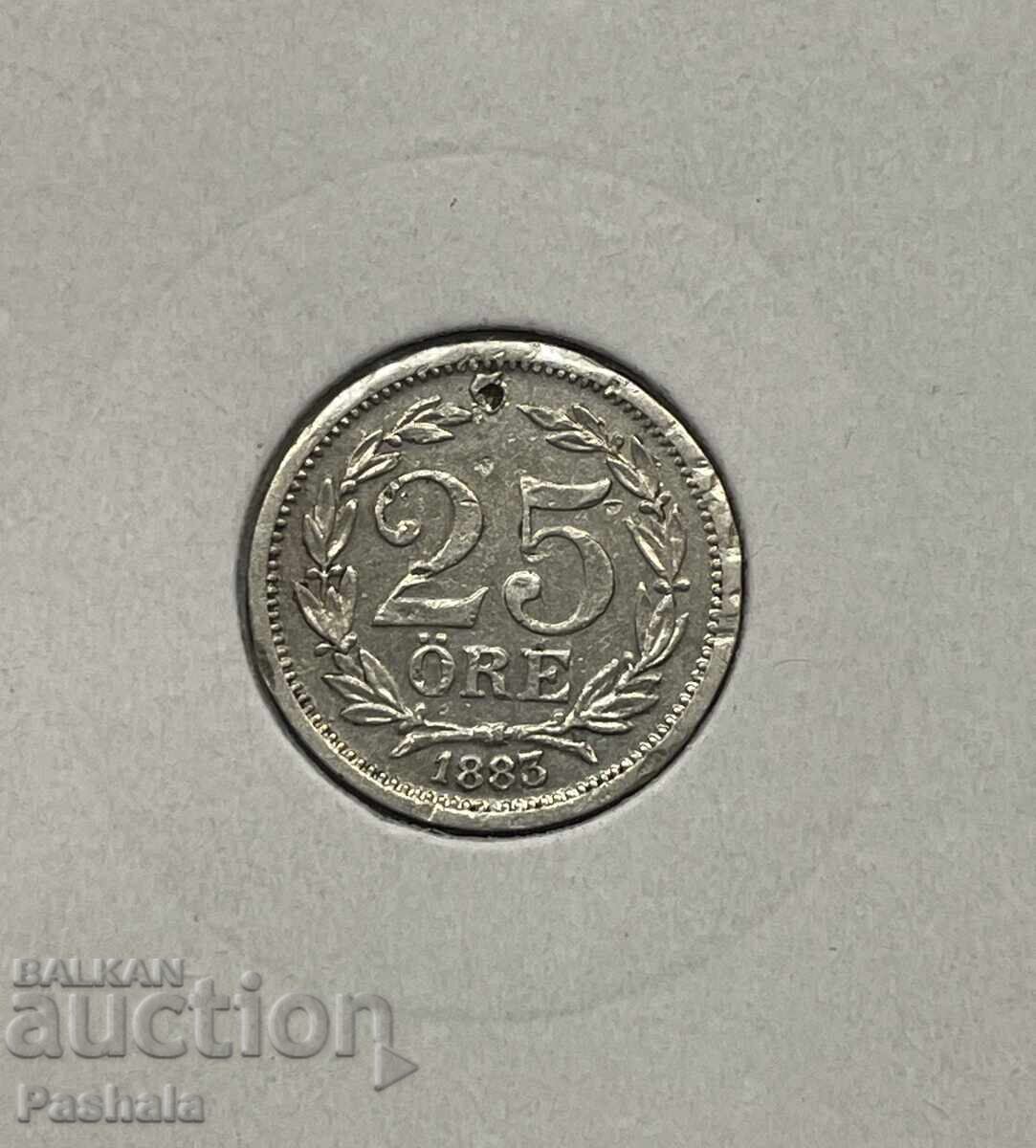 Sweden 25 Jore 1883. Silver. with price 15.00 BGN | € 7.67 Sweden 25 Jore 1883. Silver. with price 15.00 BGN | € 7.67