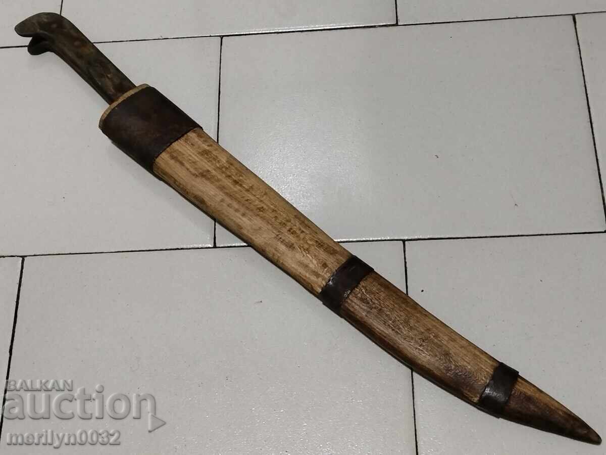 Forged shepherd's knife karakulak chireni from horn damascus blade with price 461.00 BGN | € 235.71 Forged shepherd's knife karakulak chireni from horn damascus blade with price 461.00 BGN | € 235.71