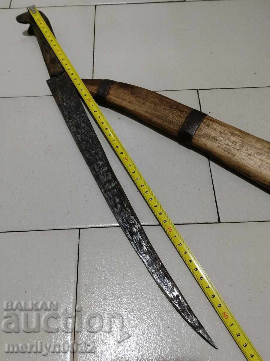 Auction Forged shepherd's knife karakulak chireni from horn damascus blade Auction Forged shepherd's knife karakulak chireni from horn damascus blade