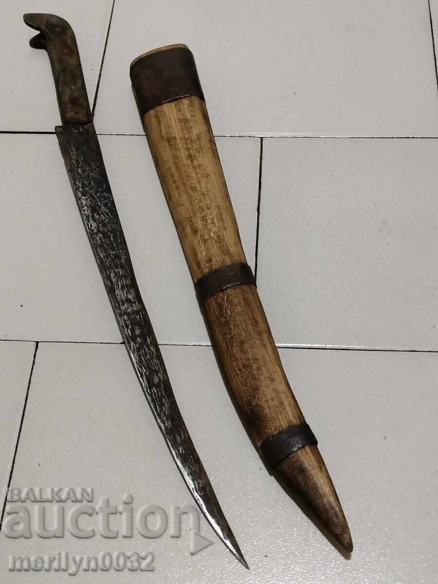 Delivery of Forged shepherd's knife karakulak chireni from horn damascus blade Delivery of Forged shepherd's knife karakulak chireni from horn damascus blade