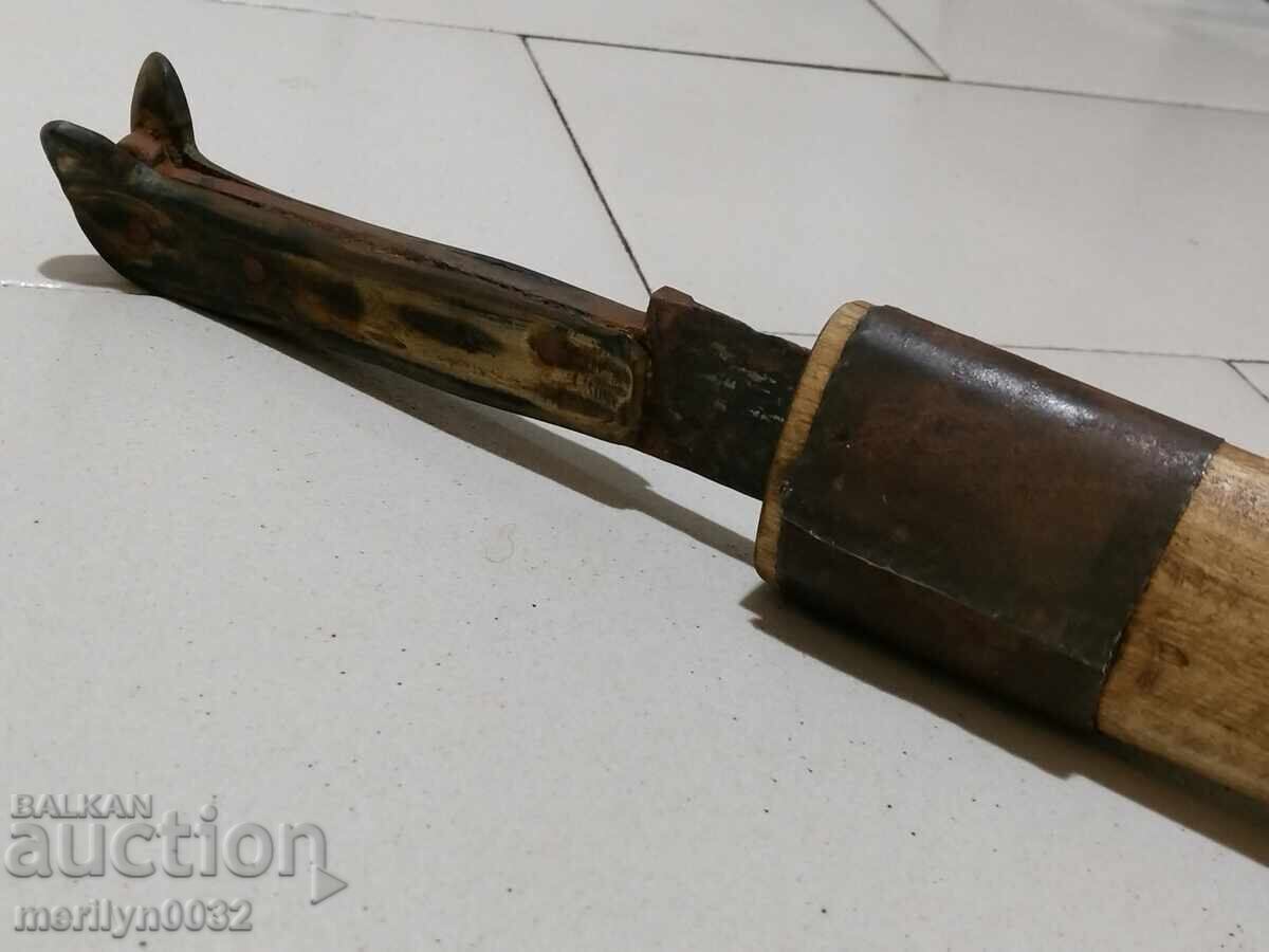 Forged shepherd's knife karakulak chireni from horn damascus blade - 5 Forged shepherd's knife karakulak chireni from horn damascus blade - 5