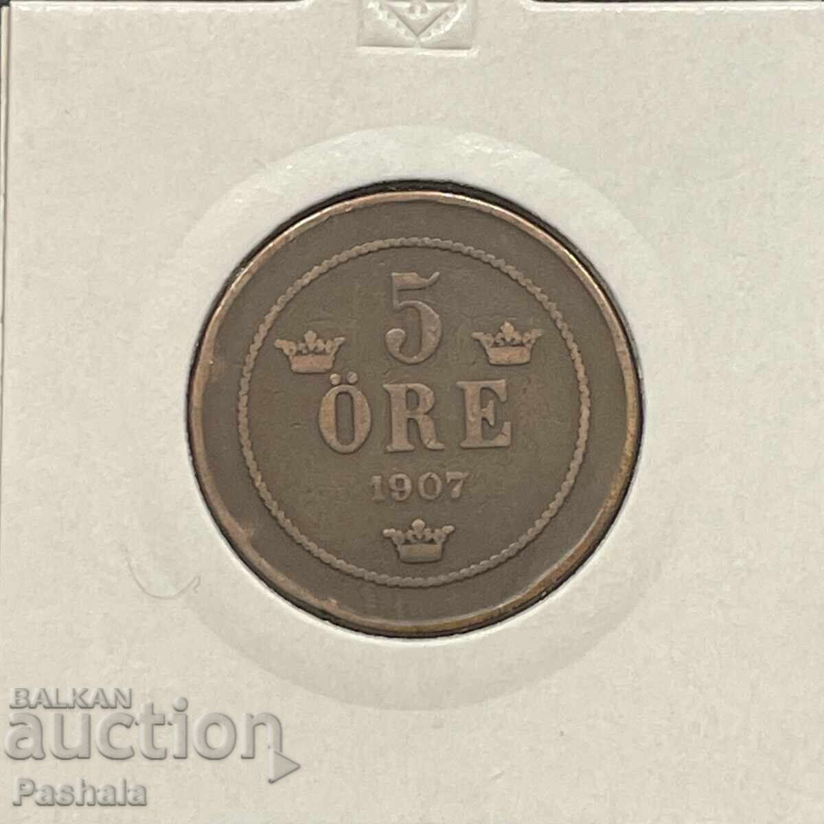 Sweden 5 Jore 1907 Sweden 5 Jore 1907