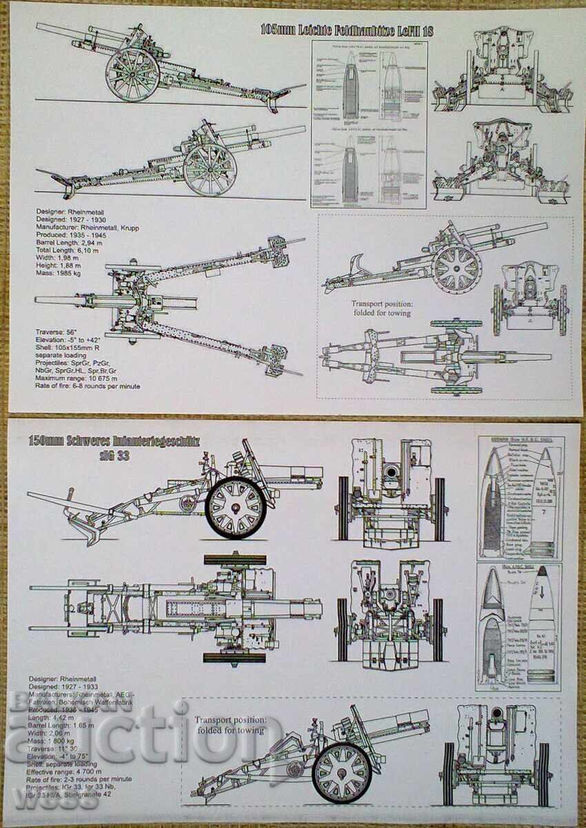 Германска артилерия ВСВ - сборник с чертежи и описания с цена 19.99 лв. | € 10.22 Германска артилерия ВСВ - сборник с чертежи и описания с цена 19.99 лв. | € 10.22