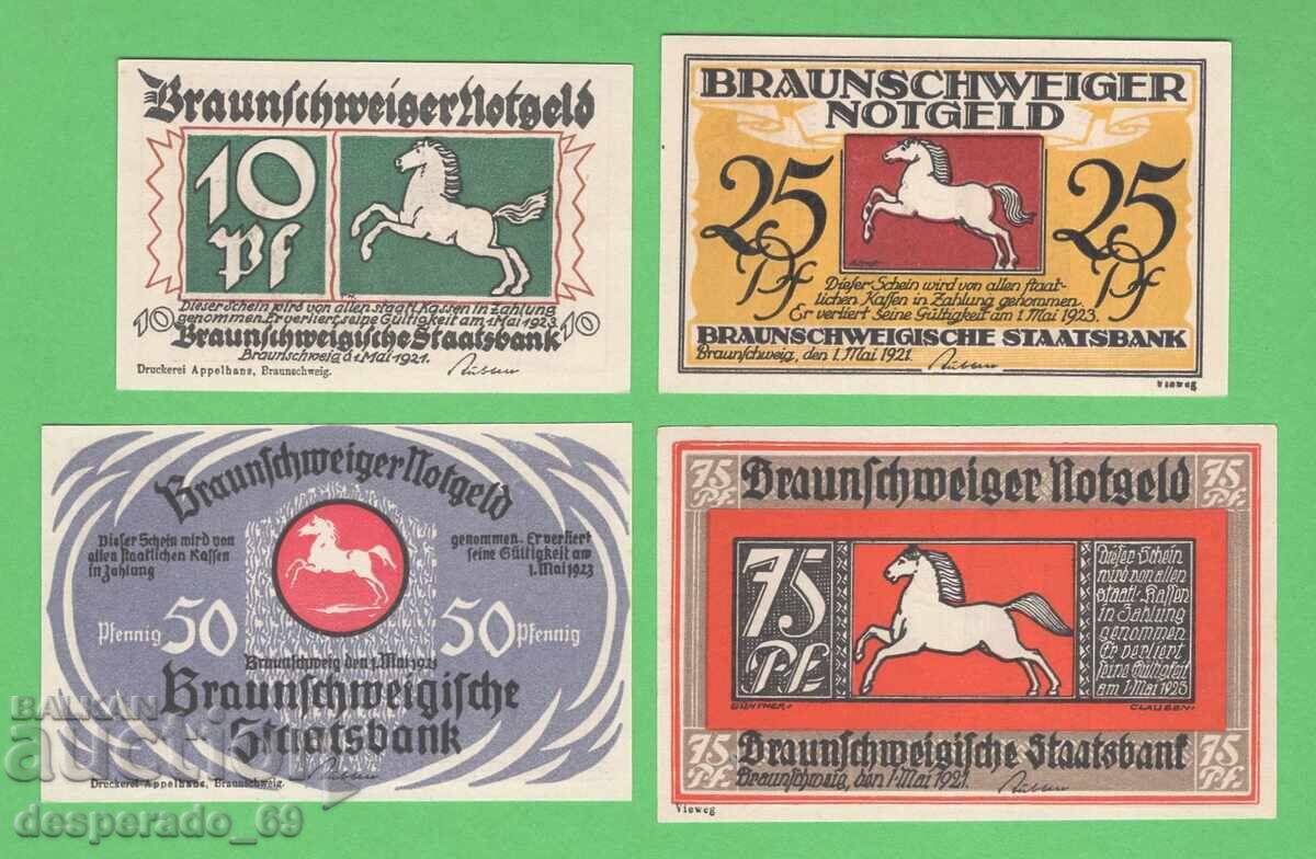 (¯`'•.¸NOTGELD (city of Braunschweig) 1921 UNC -4 pcs. banknotes´¯) with price 10.40 BGN | € 5.32 (¯`'•.¸NOTGELD (city of Braunschweig) 1921 UNC -4 pcs. banknotes´¯) with price 10.40 BGN | € 5.32