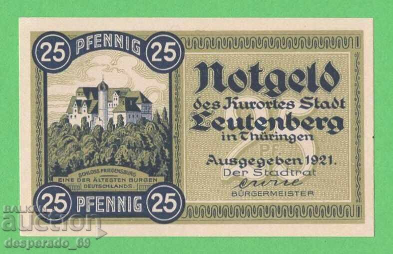 (¯`'•.¸NOTGELD (гр. Leutenberg) 1921 UNC -25 пфенига '´¯)