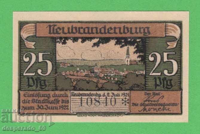 (¯`'•.¸NOTGELD (гр. Neubrandenburg) 1921 UNC -25 пфенига ´¯) с цена € 1.00 | 1.96 лв.