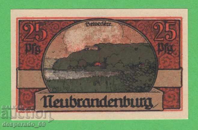 (¯`'•.¸NOTGELD (гр. Neubrandenburg) 1921 UNC -25 пфенига ´¯)