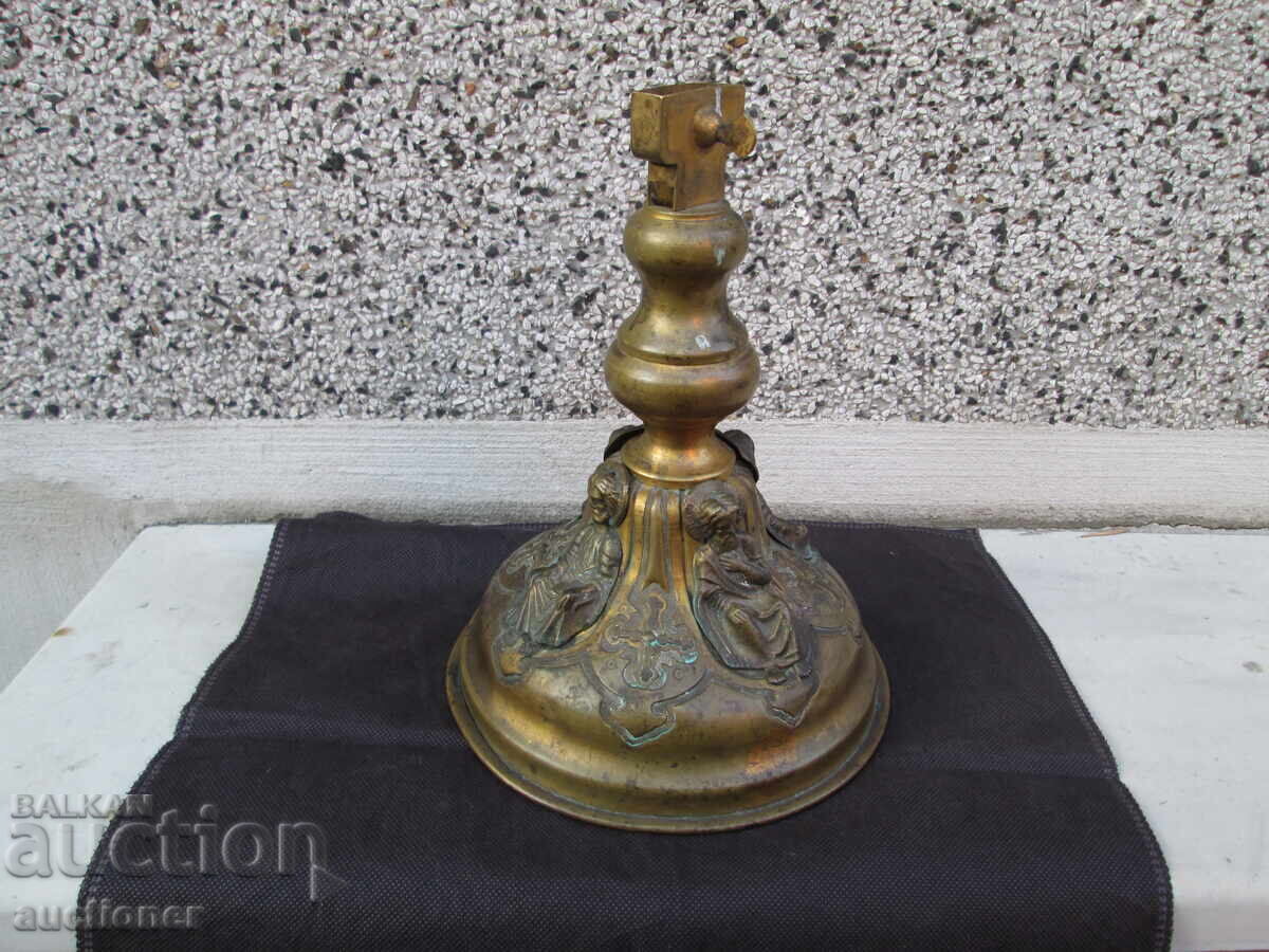 OLD CHURCH CANDLEHOLDER, LAMPS LOWER PART-19th century OLD CHURCH CANDLEHOLDER, LAMPS LOWER PART-19th century