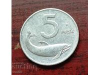 Italy 5 Lire 1954