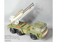 Old Russian plastic toy model rocket launcher truck