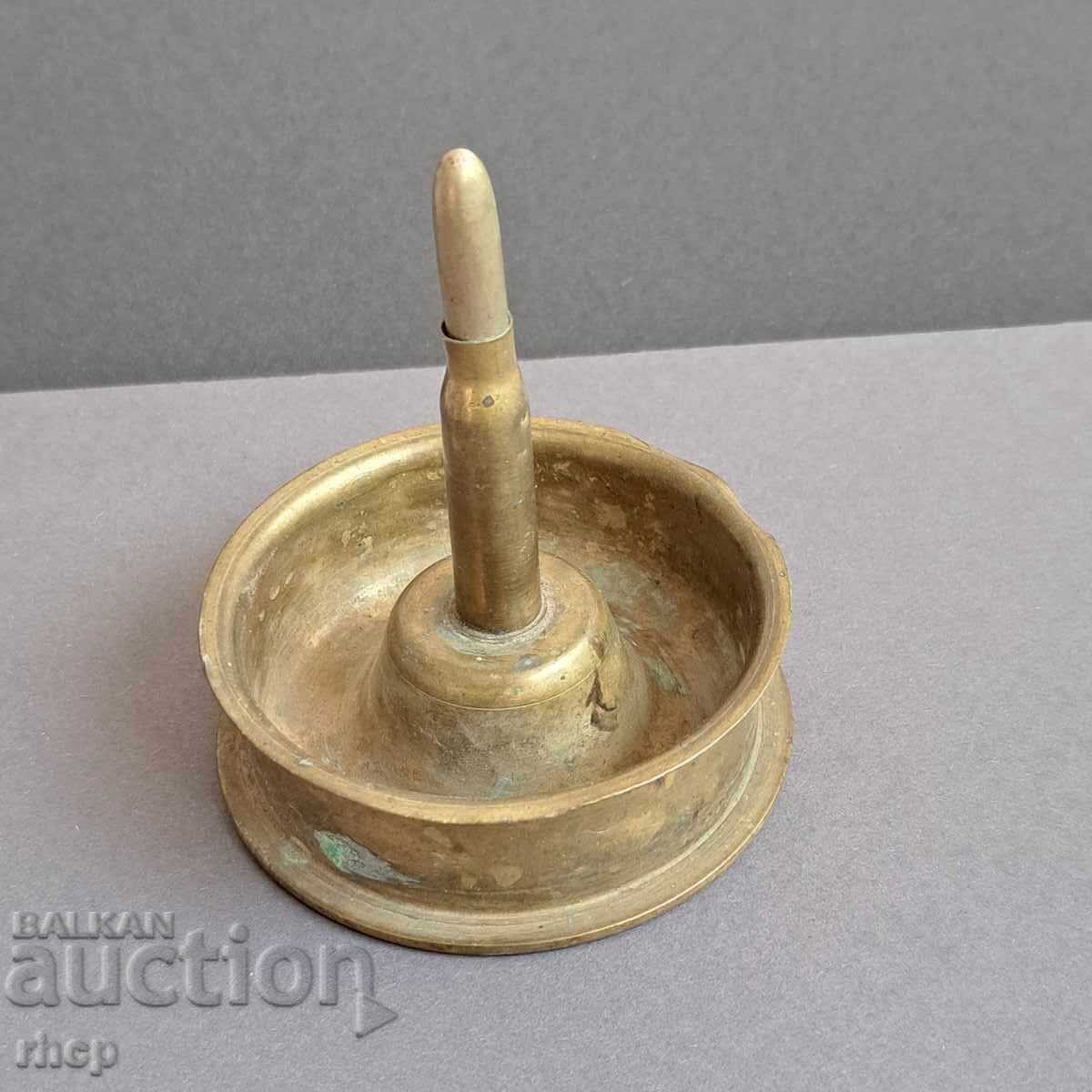 Soldier's creativity - ashtray made of a shell casing and a cartridge Soldier's creativity - ashtray made of a shell casing and a cartridge