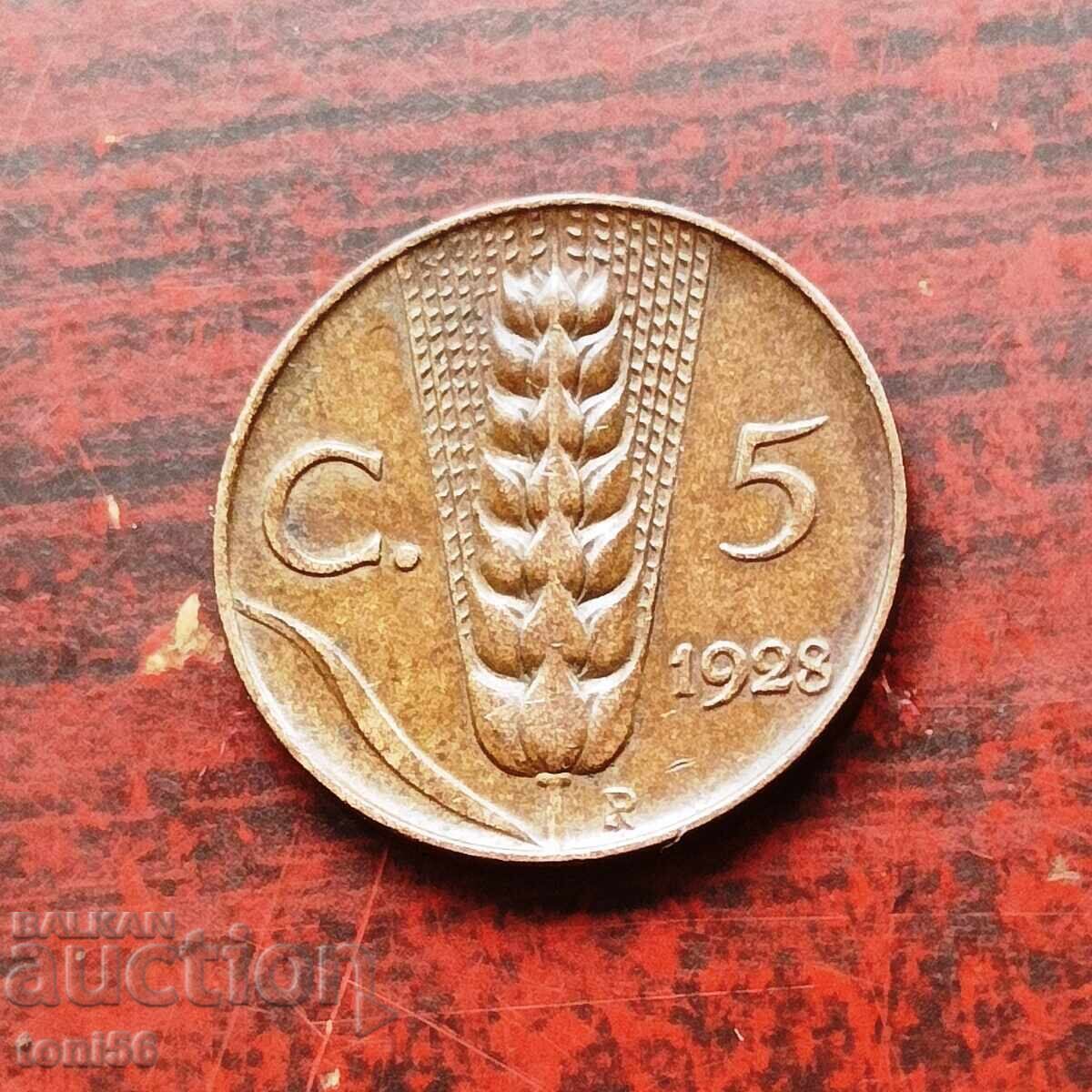 Italia 5 centesivi 1928