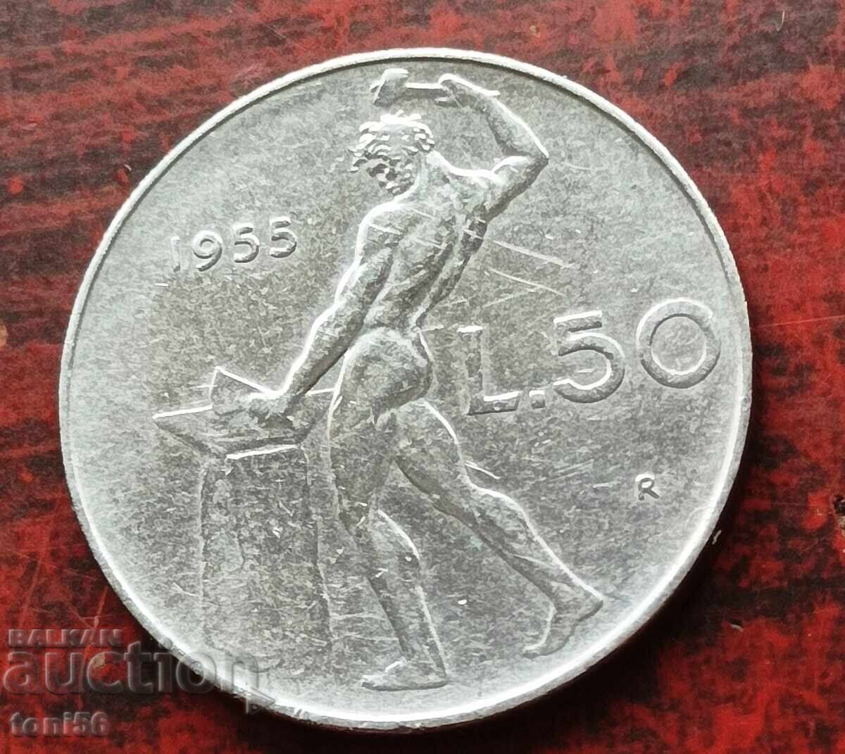 Italy 50 lira 1955 Italy 50 lira 1955