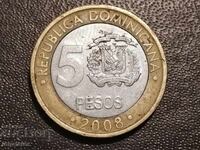 Republica Dominicană 5 pesos 2008