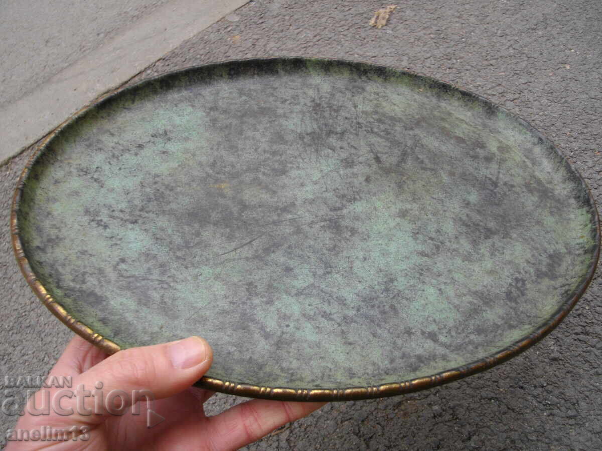 OLD BRONZE TRAY BOARD MARKED - 6 OLD BRONZE TRAY BOARD MARKED - 6