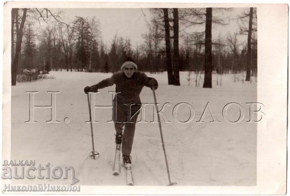 СТАРА СНИМКА СКИОР В ПЛАНИНАТА Д428