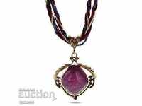 Necklace, medallion, agate necklace