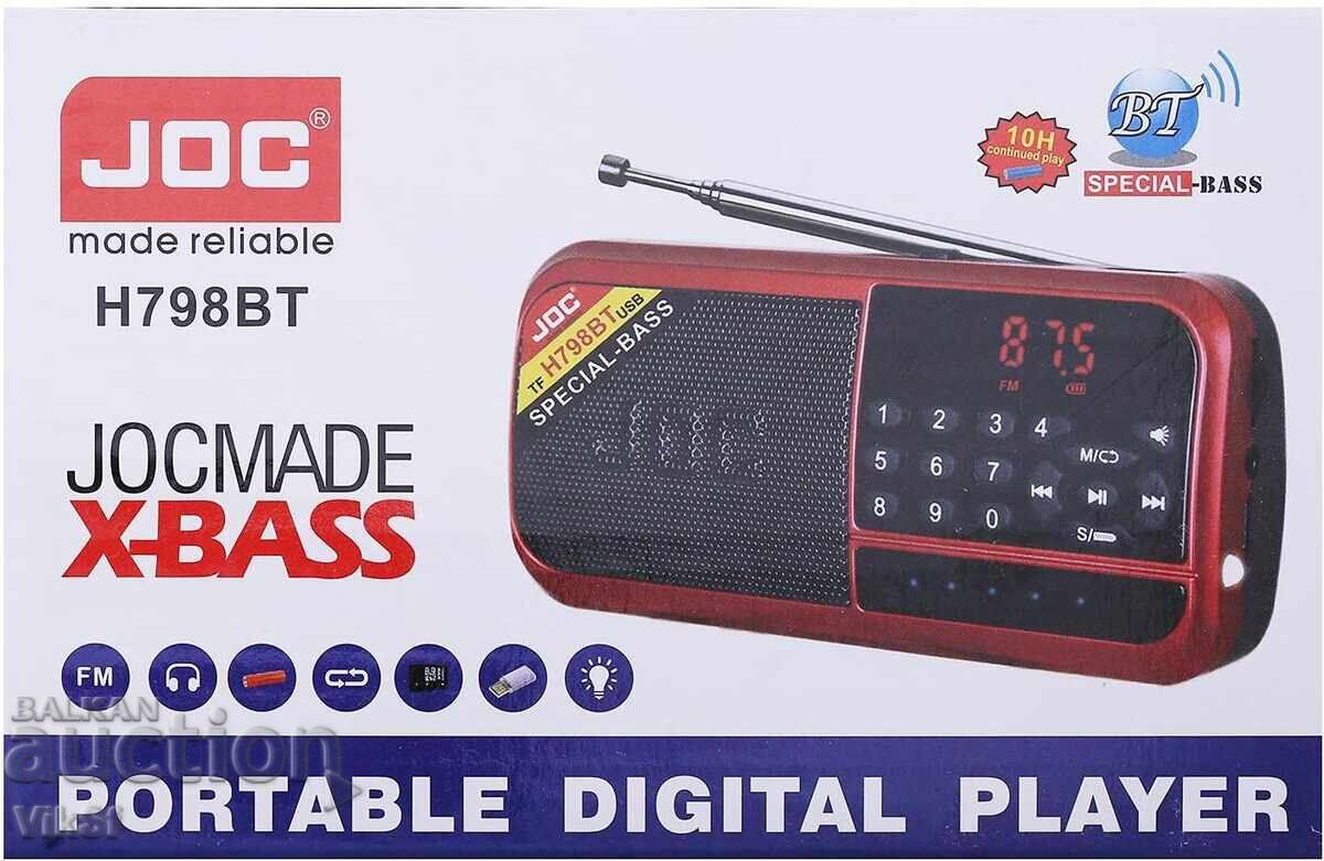 Livrarea Radio portabil JOC H798BT USB, card SD, baterie
