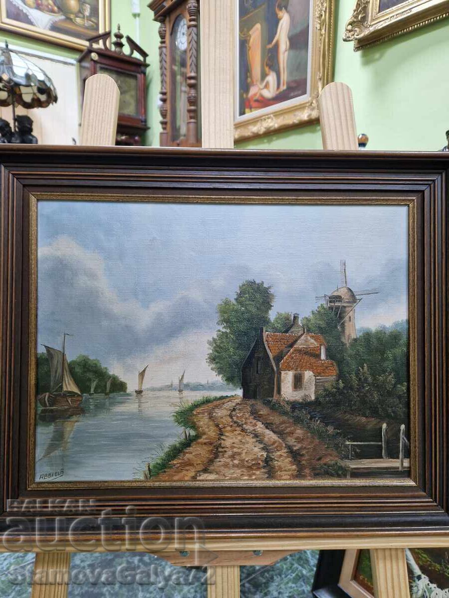 Прекрасна белгийска картина масло върху платно с цена 166.00 лв. | € 84.87 Прекрасна белгийска картина масло върху платно с цена 166.00 лв. | € 84.87