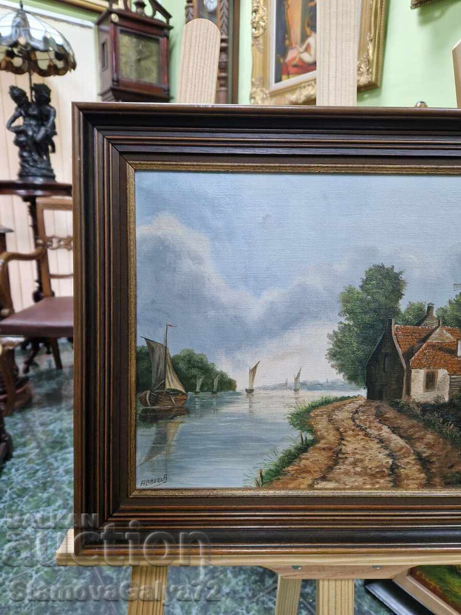 Доставка на Прекрасна белгийска картина масло върху платно Доставка на Прекрасна белгийска картина масло върху платно