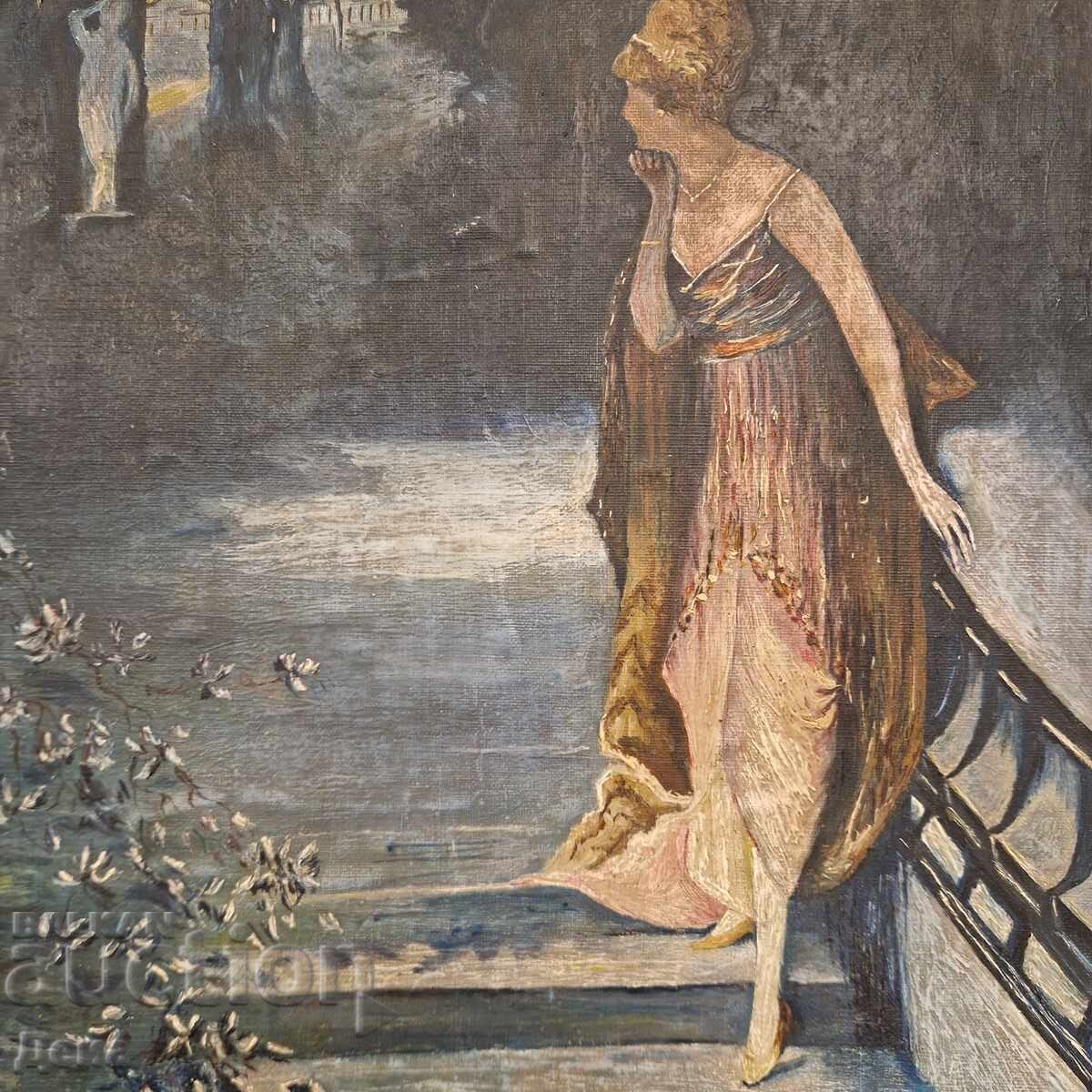 Auction Old painting from the 1920s - Romanticism Auction Old painting from the 1920s - Romanticism