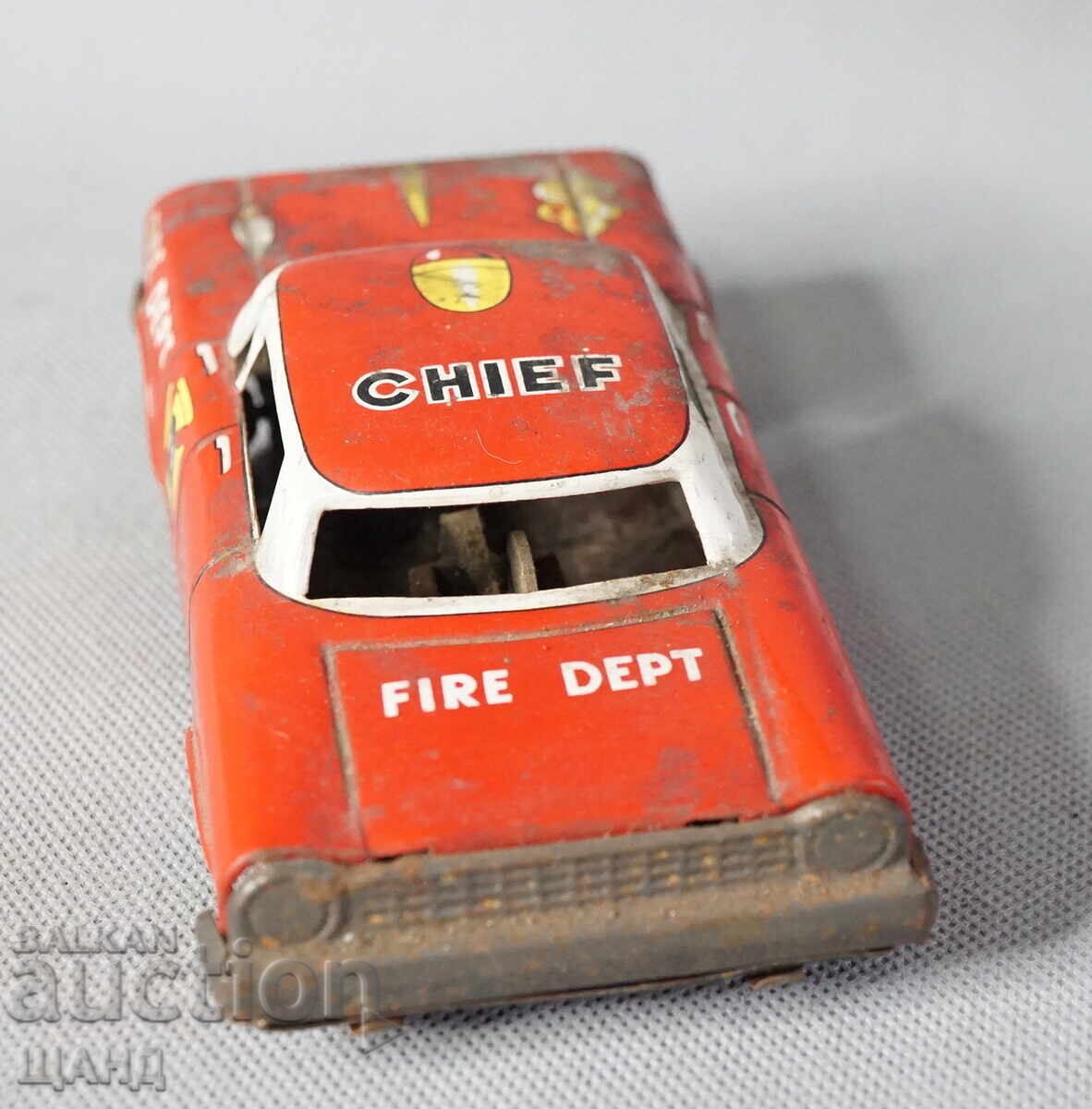 Old Japanese Metal Toy Model Police Car - 5