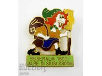 Italy-Ski Tourism-Seiser Alm-Tourist Badge-Enamel