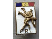 1340 Romania badge Romanian Wrestling Federation enamel