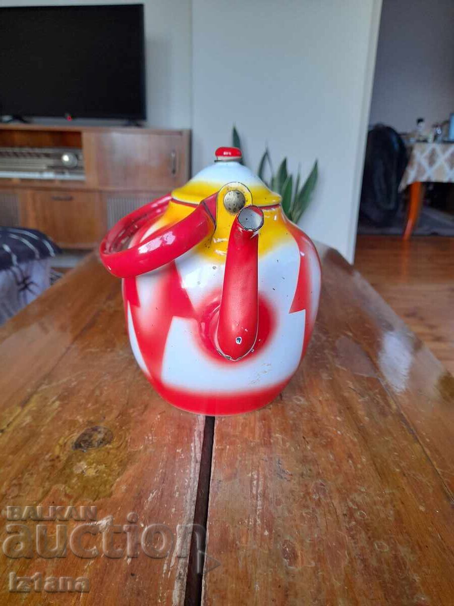 Old enamel teapot with price 37.00 BGN | € 18.92 Old enamel teapot with price 37.00 BGN | € 18.92