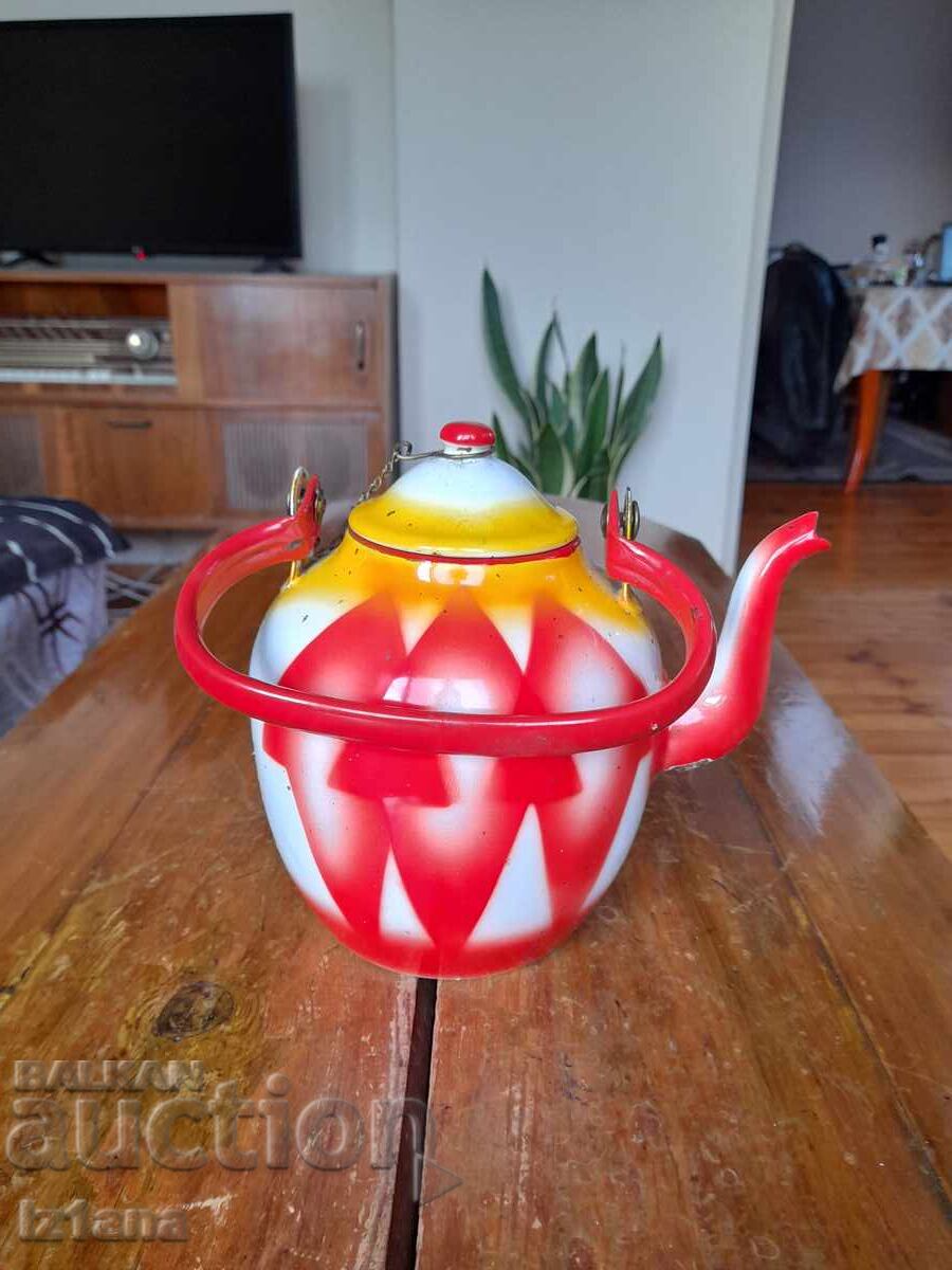 Auction Old enamel teapot Auction Old enamel teapot