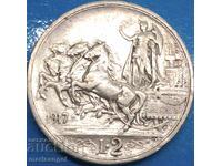 2 lira 1917 Italy Victor Emmanuel III silver - rare